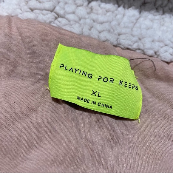 Playing for Keeps Pullover Sweater Sherpa Teddy Fleece - Picture 8 of 12